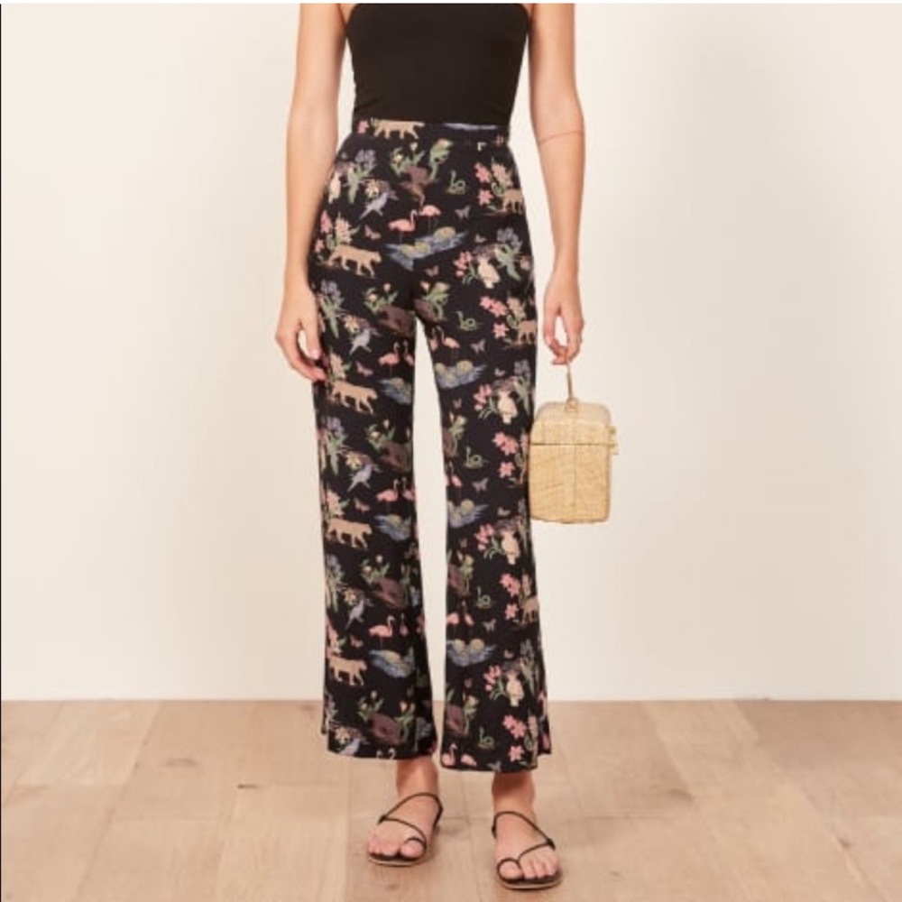 Reformation Clare Pants Safari Print